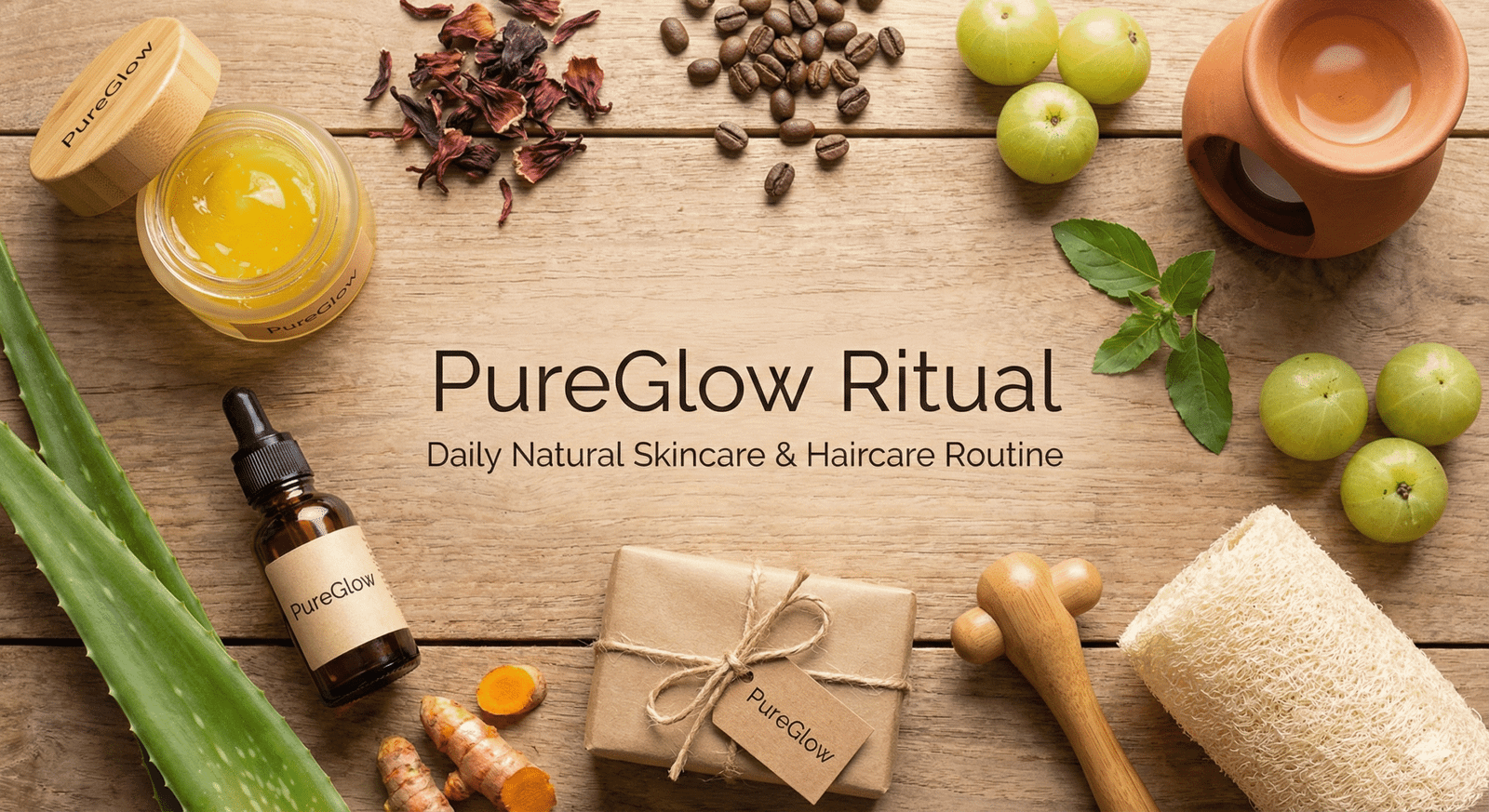 🌿 The PureGlow Ritual: A Simple, Natural Routine for Healthy Skin & Hair